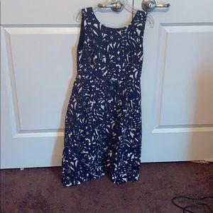 Zara Blue and White Floral A Line Dress